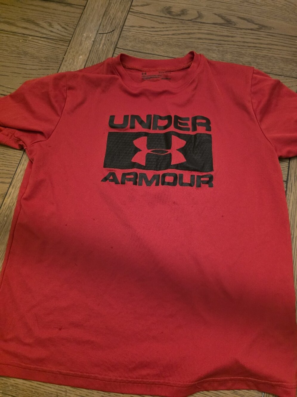 Under Armour Red Short-Sleeve Tee with Black Logo